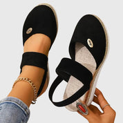 Celestine Dawnbrook | Beige Espadrille Wedge Orthopedic Sandals