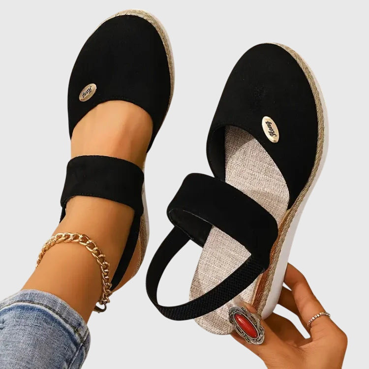 Celestine Dawnbrook | Beige Espadrille Wedge Orthopedic Sandals