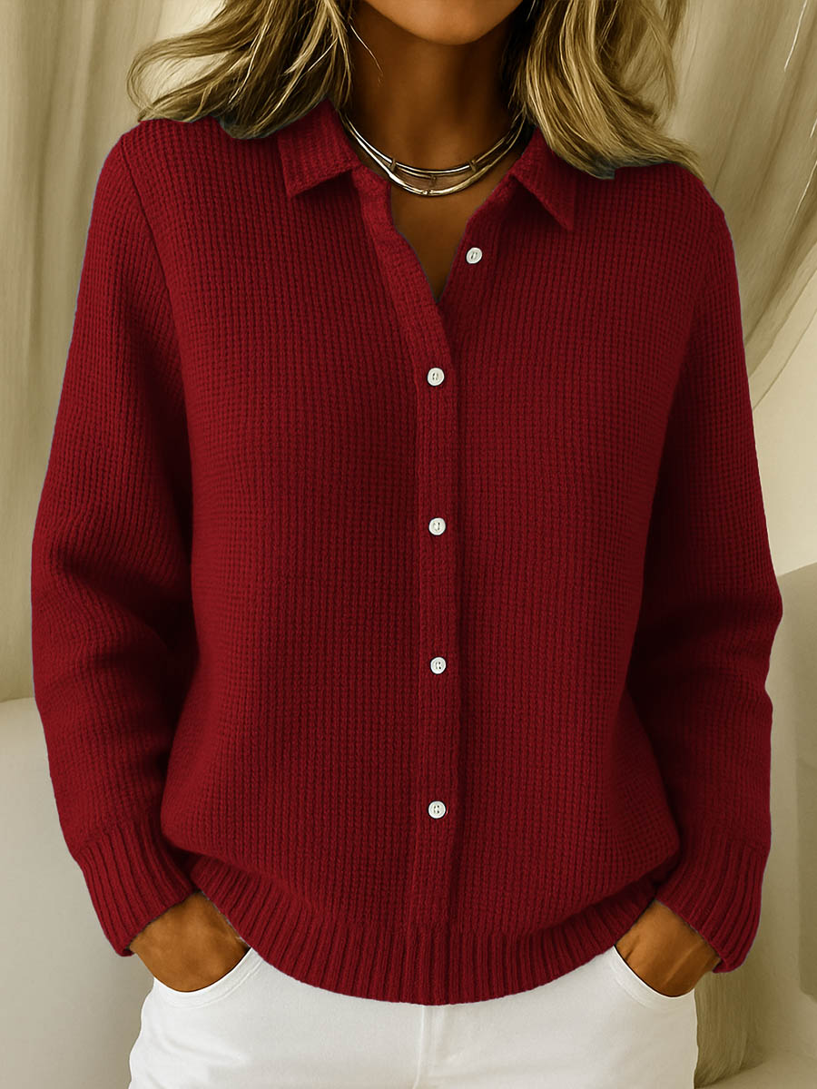 Nadège Villarcourt | Blue Button-Up Knit Cardigan