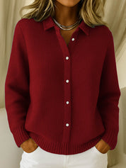 Nadège Villarcourt | Blue Button-Up Knit Cardigan