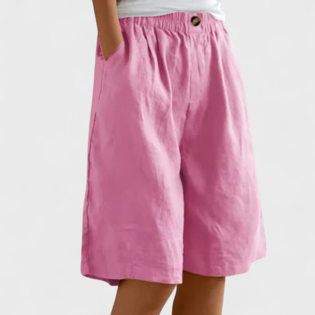 Henriette Valmonde | Army Green Linen Bermuda Shorts