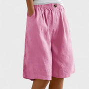 Henriette Valmonde | Army Green Linen Bermuda Shorts