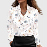 Isabelle Voncourt | Satin Cowl-Neck Blouse in Champagne