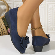 Clarisse Duvernois | Grey Bow Detail Orthopedic Ballet Flats