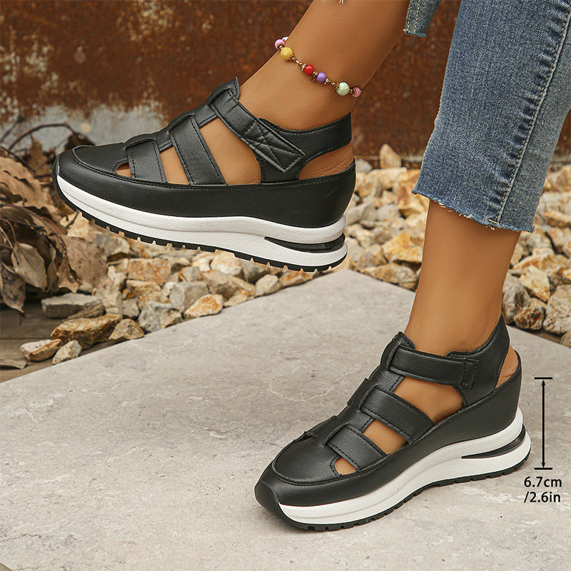 Emmeline Vauclaire | Black Platform Gladiator Sandal Sneakers