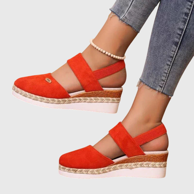 Celestine Dawnbrook | Beige Espadrille Wedge Orthopedic Sandals