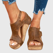 Ophelia Dunstable | Orthopedic Wedge Sandals in Taupe