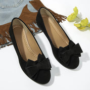 Clarisse Duvernois | Grey Bow Detail Orthopedic Ballet Flats