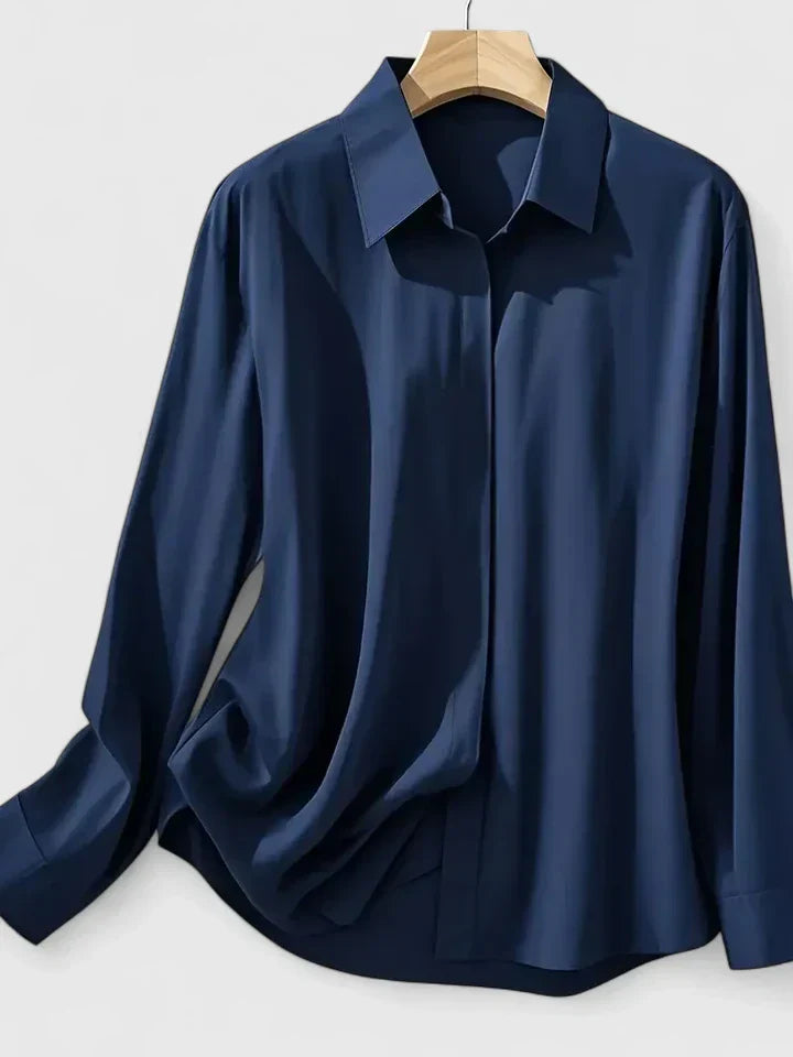 Clarisse Wentford | White Long Sleeve Button-Down Shirt