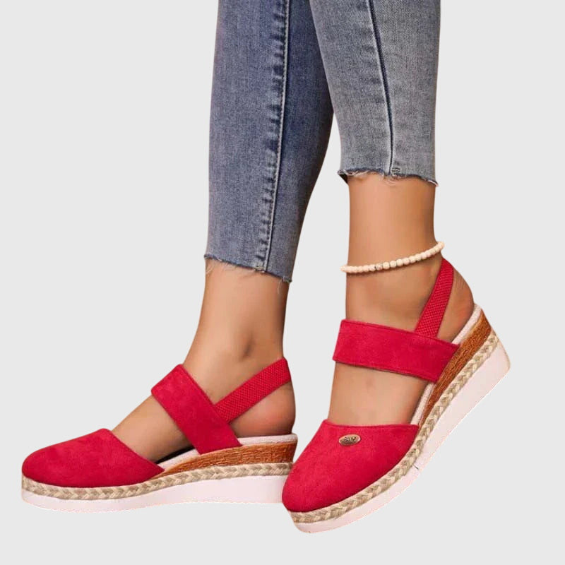 Celestine Dawnbrook | Beige Espadrille Wedge Orthopedic Sandals