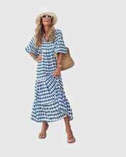 Seraphina Vosbourne | Green Floral Boho Maxi Dress