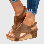 Ophelia Dunstable | Orthopedic Wedge Sandals in Taupe