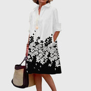 Rosalinde Westmore | Red Midi Shirt Dress with Pockets