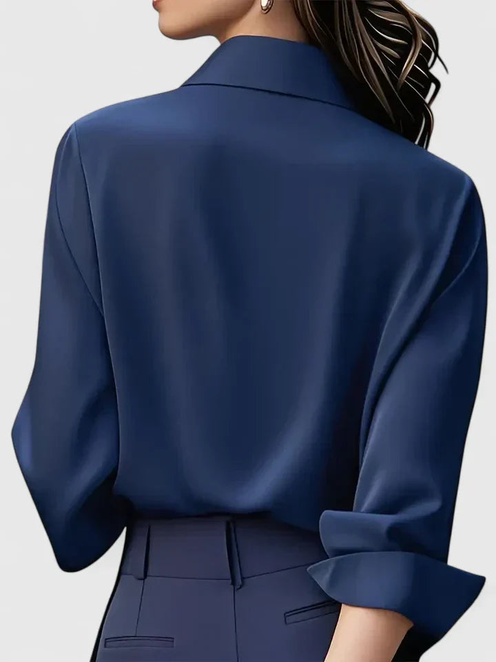 Clarisse Wentford | White Long Sleeve Button-Down Shirt