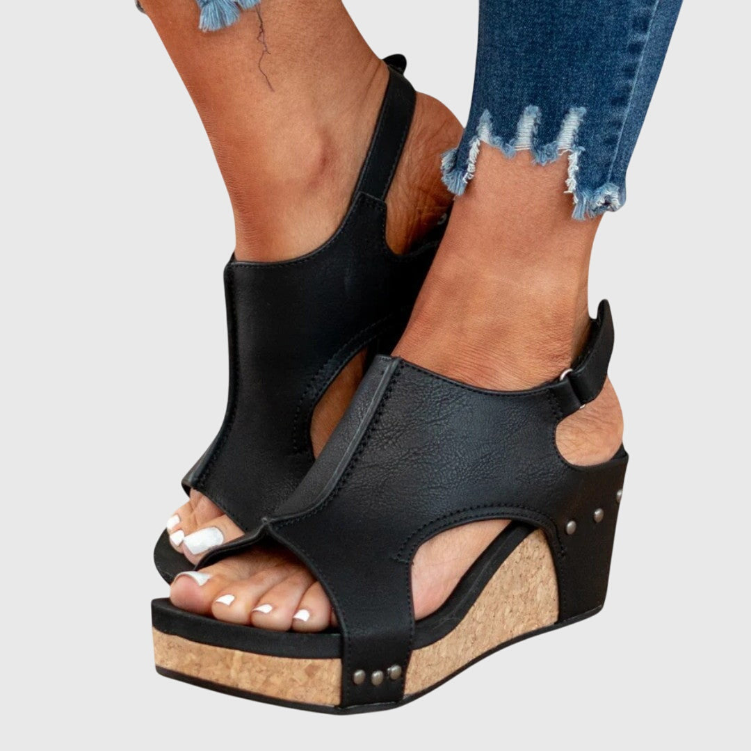 Ophelia Dunstable | Orthopedic Wedge Sandals in Taupe