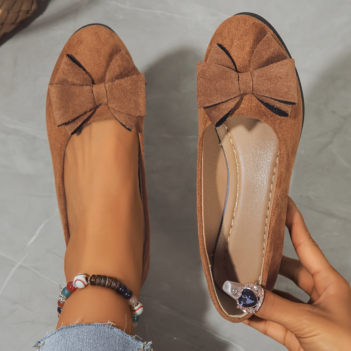 Lucinda Hartbourne | Black Bow Detail Ballet Flats Slip-On