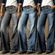 Clarisse Beaumont | High Waist Wide Leg Jeans Retro Flare Denim