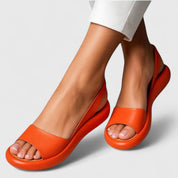 Dominica Harwell | Blush Pink Platform Sandals with Slingback