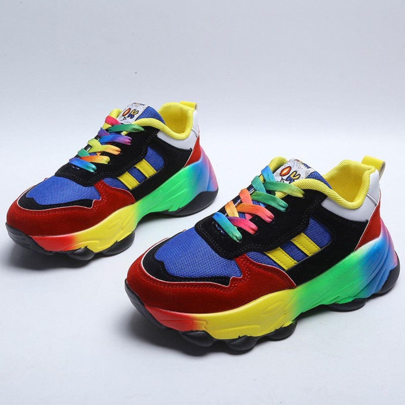 Lysandra Pembrooke | Rainbow Platform Orthopedic Sneakers