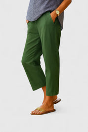 Giselle Fontmoreau | White Linen Cropped Trousers