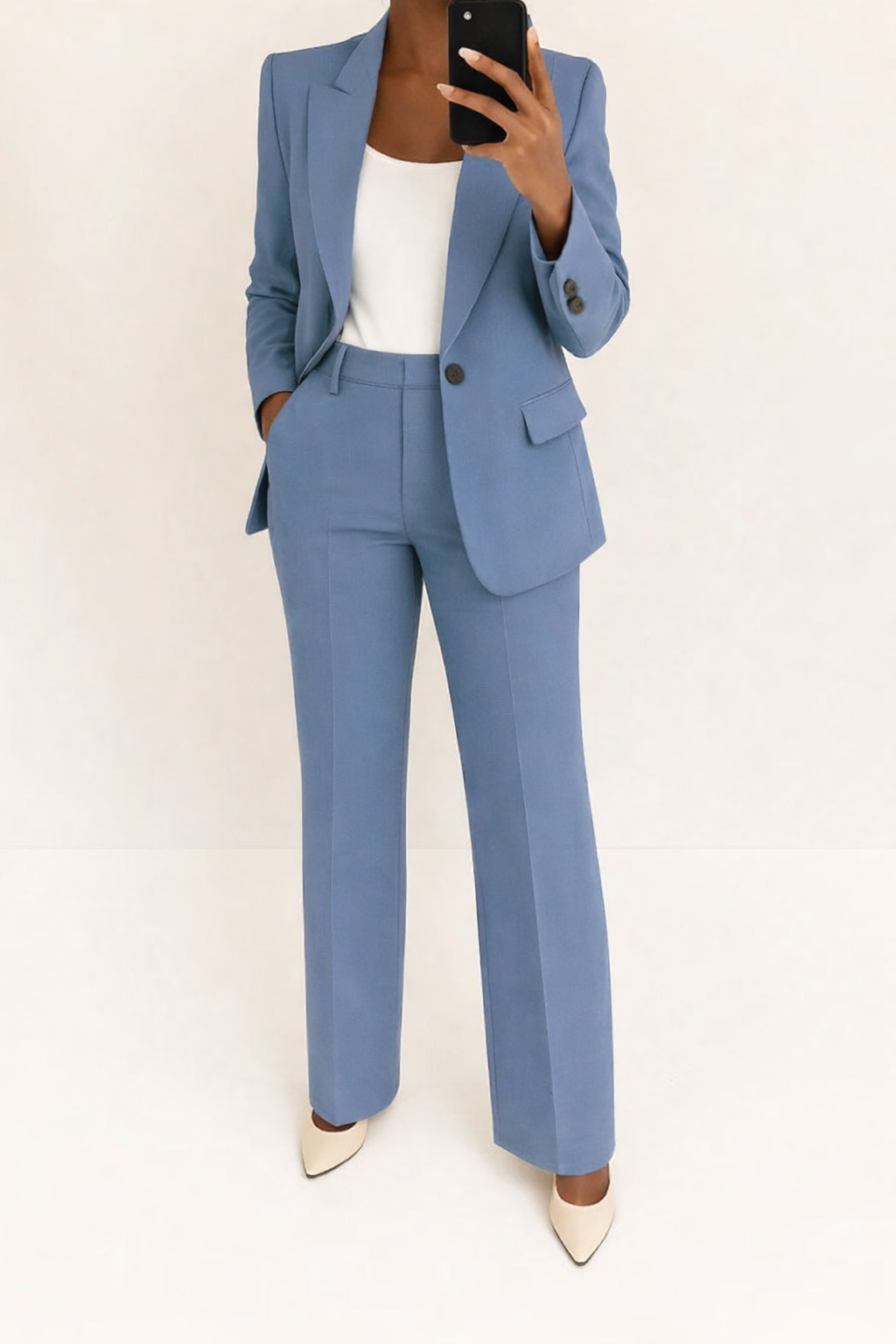 Margeline Thornvale | Blue Two-Piece Tailored Suit for Women