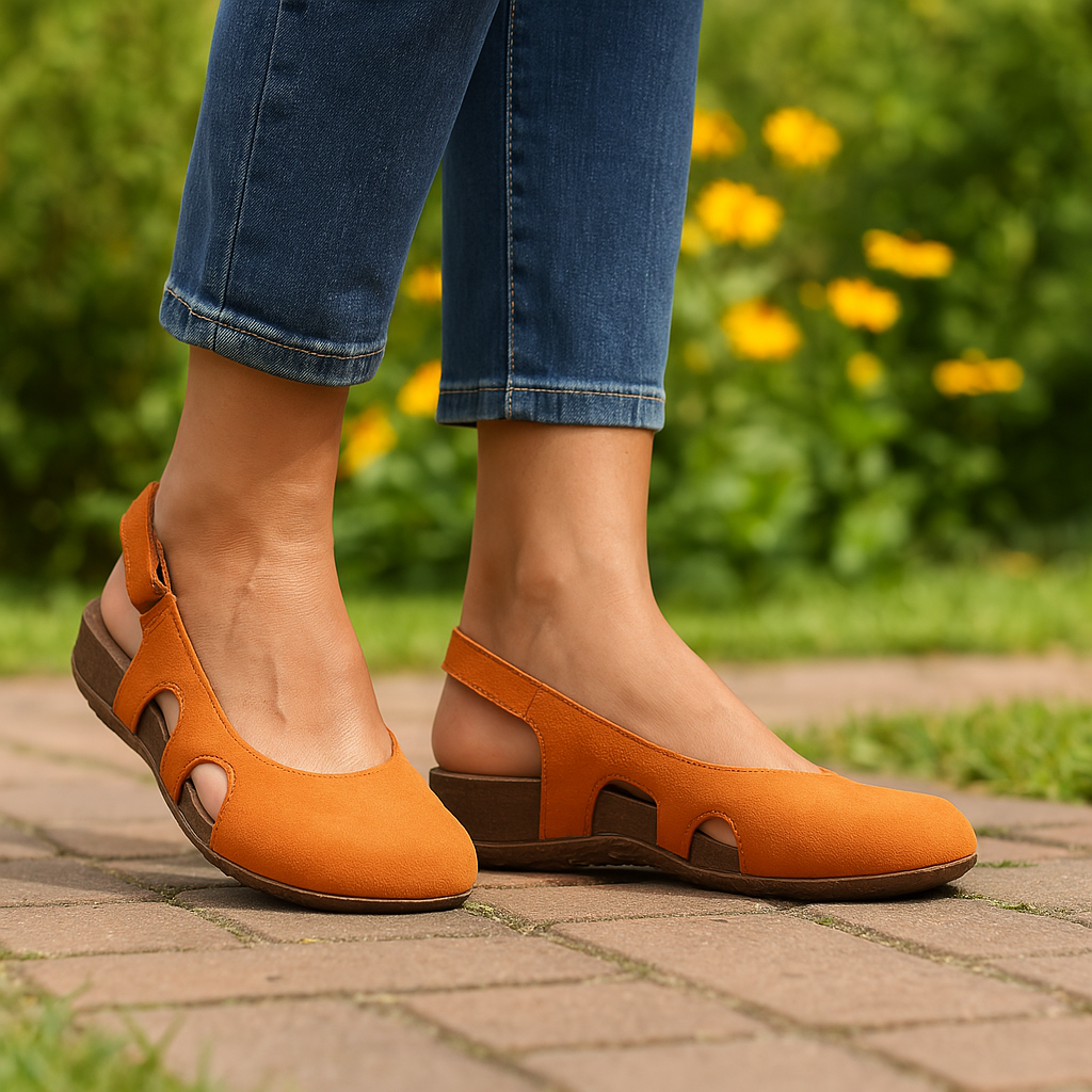 Colette Beaudreau | Blue Orthopedic Slingback Sandals for Women