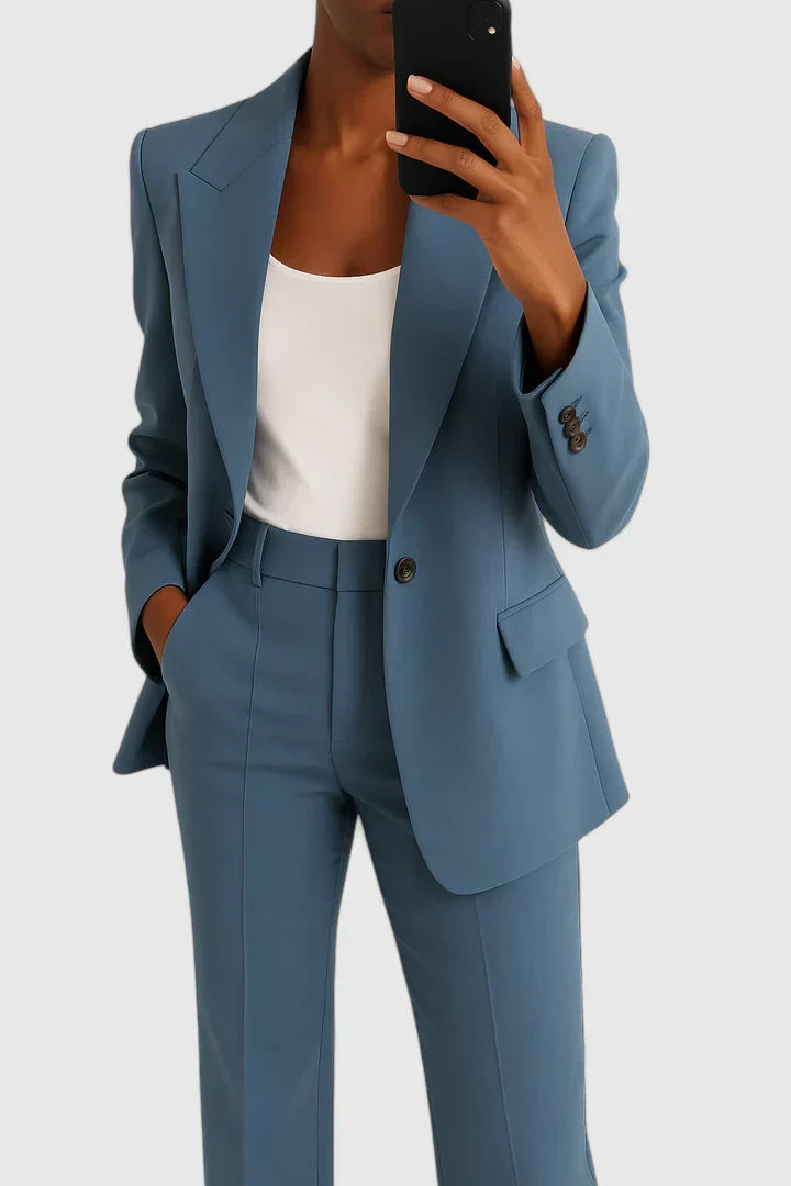 Elspeth Ravensdale | Black Wide-Leg Two-Piece Blazer Suit Set