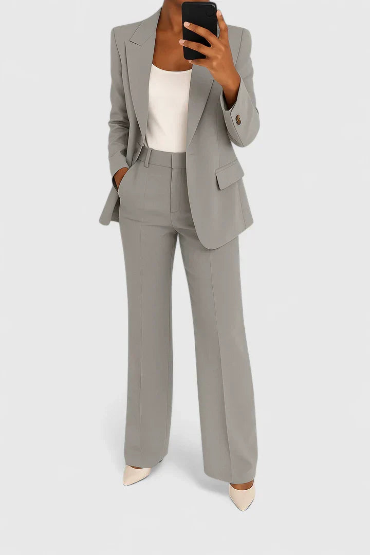Elspeth Ravensdale | Black Wide-Leg Two-Piece Blazer Suit Set