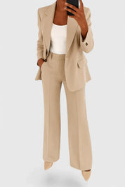 Elspeth Ravensdale | Black Wide-Leg Two-Piece Blazer Suit Set