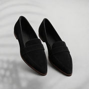 Vivienne Castrelle | Black Suede Pointed Toe Loafers