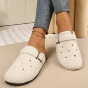 Celestine Vaumont | Fleece Clog Slippers with Cork Sole