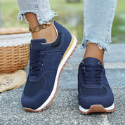 Stellan Hartcourt | Lace-Up Mesh Sneakers in Navy, Beige & Burgundy