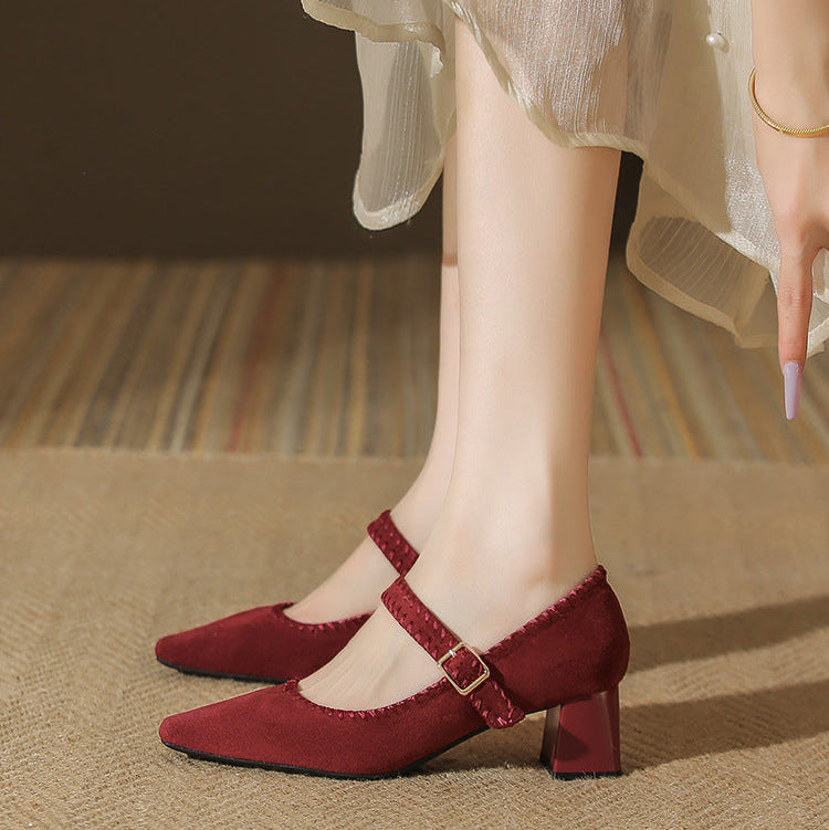 Cordelia Vanthorpe | Suede Mary Jane Block Heel in Brown