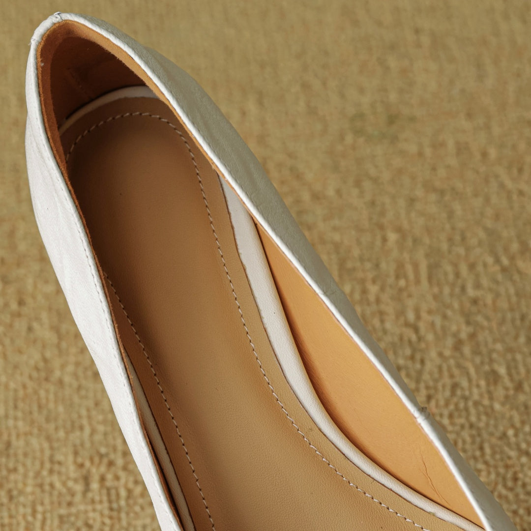 Violette Sanscourt | Burgundy Leather Pointed-Toe Heels with Gold Rose Detail