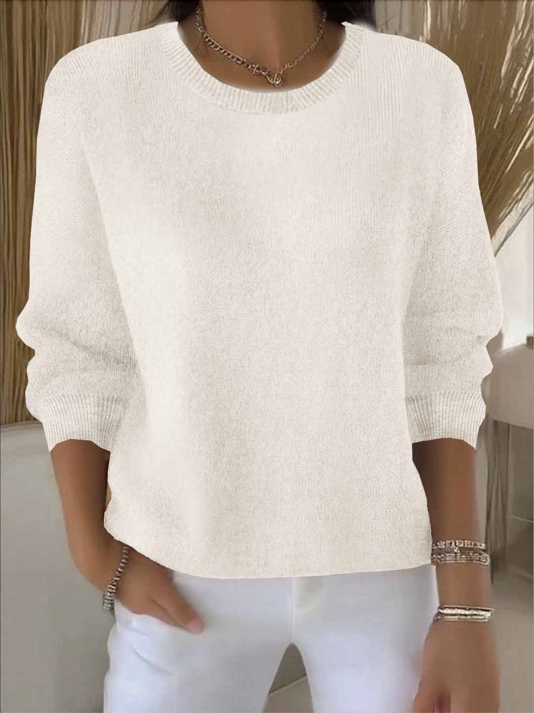Thessaly Wrentford | Yellow Crew Neck Knit Sweater