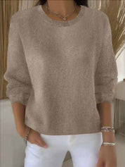 Thessaly Wrentford | Yellow Crew Neck Knit Sweater