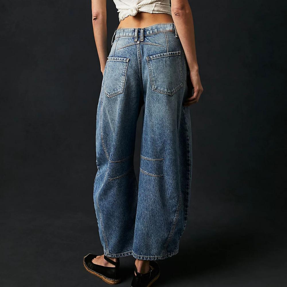 Margeline Ashcroft | High-Rise Barrel Leg Jeans in Light Acid-Wash Denim