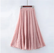 Ophélie Drantford | Flowing Cotton Linen Maxi Skirt in Beige