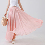 Ophélie Drantford | Flowing Cotton Linen Maxi Skirt in Beige