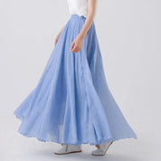 Ophélie Drantford | Flowing Cotton Linen Maxi Skirt in Beige