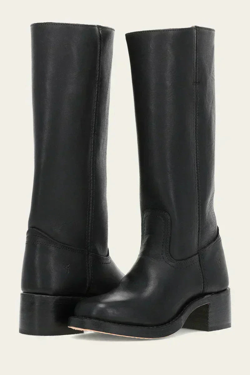 Arabella Stonebridge | Dark Brown Knee-High Leather Boots Slim Fit