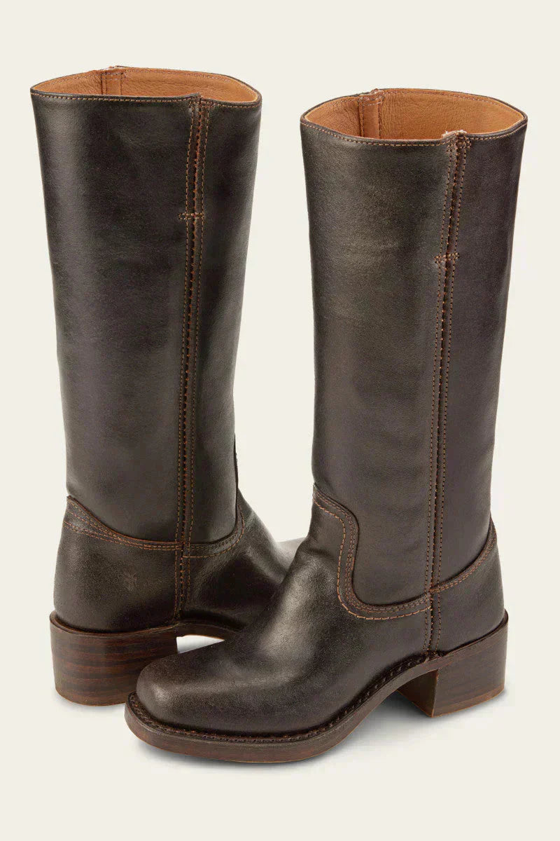 Arabella Stonebridge | Dark Brown Knee-High Leather Boots Slim Fit