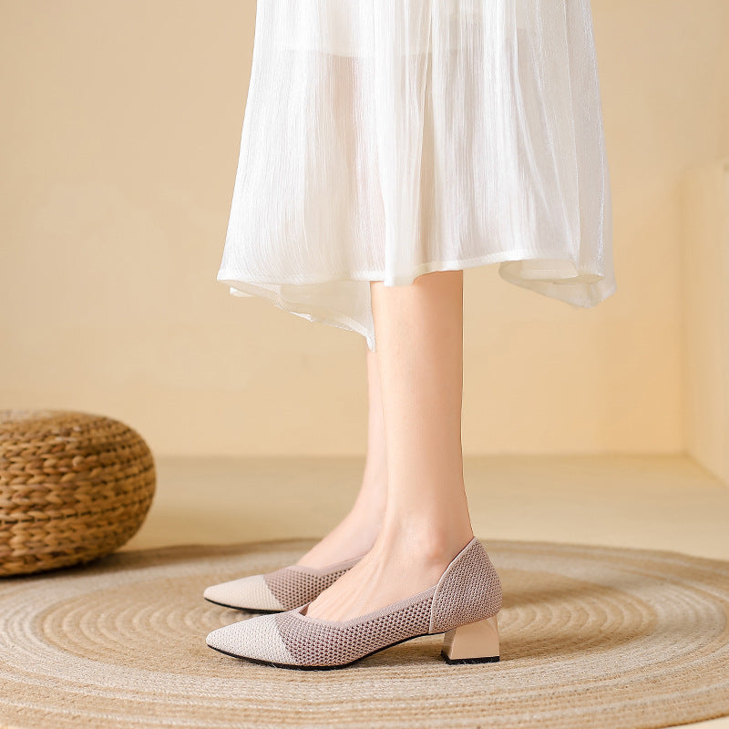 Viviana Torcello | Leopard Print Knit Block Heel Pumps