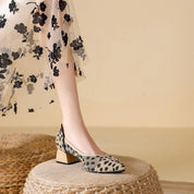 Viviana Torcello | Leopard Print Knit Block Heel Pumps