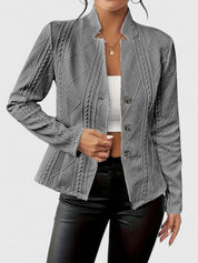 Felicity Ravenscourt | Elegant Pink Cable-Texture Blazer