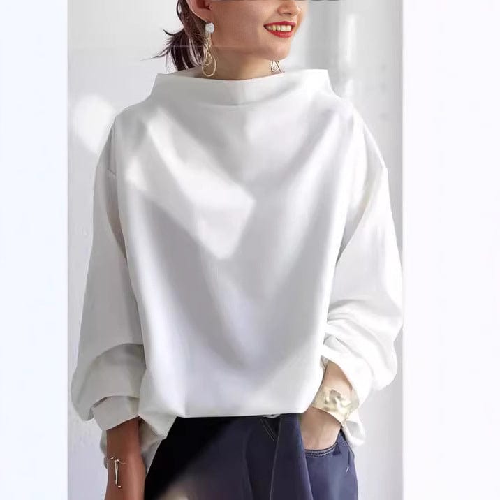 Vivienne Hartcross | Oversized Mock Neck Sweatshirt in Black
