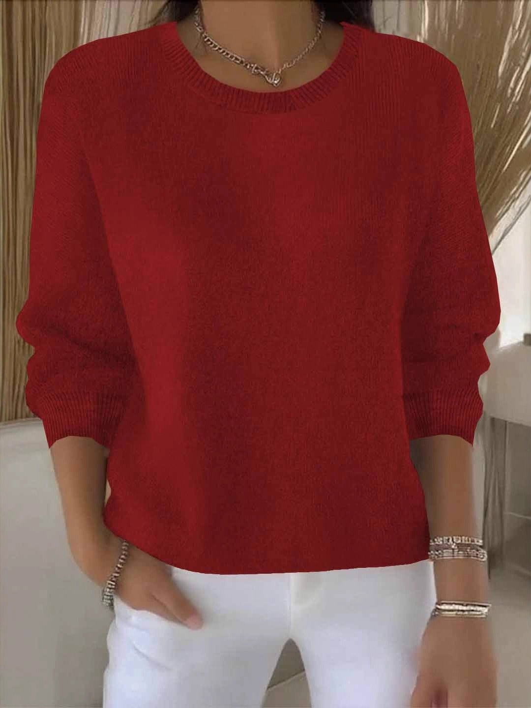 Thessaly Wrentford | Yellow Crew Neck Knit Sweater