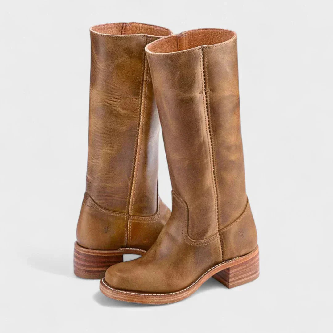 Céleste Ravenbourne | Black Leather Knee-High Orthopedic Boots