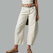 Margeline Ashcroft | High-Rise Barrel Leg Jeans in Light Acid-Wash Denim