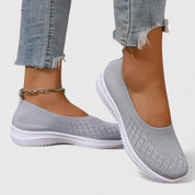 Marguerite Trevelyan | Purple Knit Slip-On Flat Sneakers